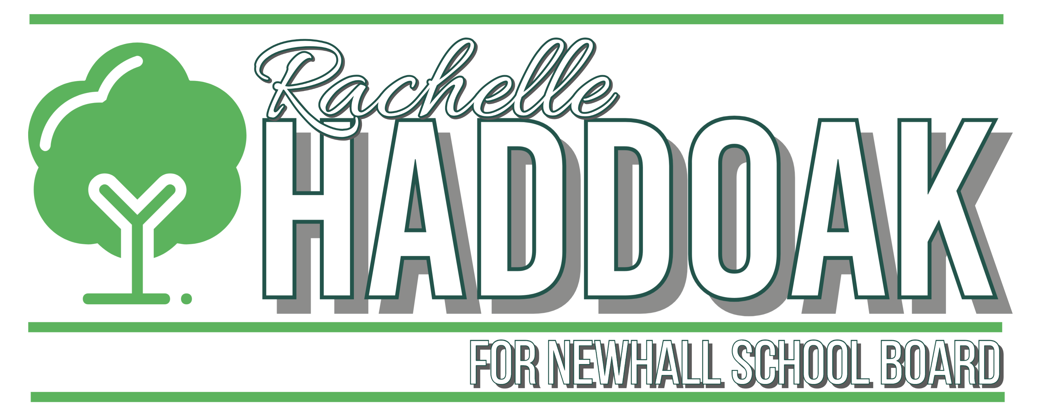 Rachelle Haddoak for Newhall School Board logo